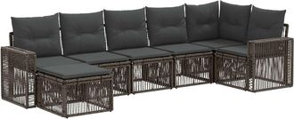 vidaXL Conjunto De Sof&aacute;s De Jard&iacute;n 7 Uds. Gris Y Gris Oscuro Vidaxl
