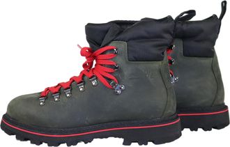 Monpiz Dark Olive Green Groste Leather Ski Snow Boots