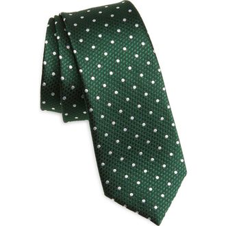Tom Ford Microdot Silk Jacquard Tie in Forest at Nordstrom