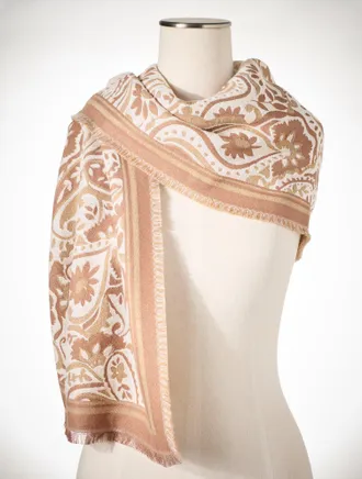 Talbots Prancing Paisley Oblong Scarf - Jasper - 001 Talbots