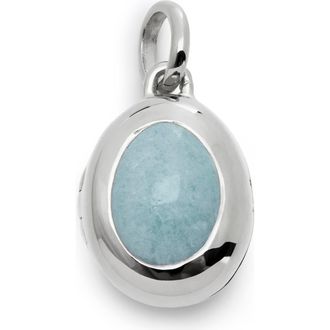 Monica Vinader Birthstone Locket Pendant in Sterling Silver /Aquamarine at Nordstrom