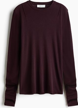 H&M Shirt aus Pima-Baumwolle - Dunkles Pflaumenlila