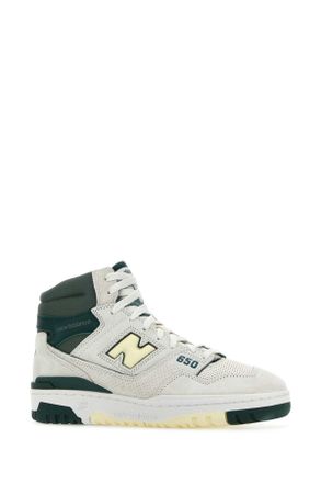 New Balance Leather and Suede Sneaker - White