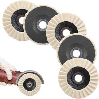 OEM 5 Discos De Pulido De 115 X 22 Mm, Discos De Pulido, Cepillos De Pulido Para M&aacute;rmol, Metal, Para Amoladoras Angulares, Herramientas Rotativas