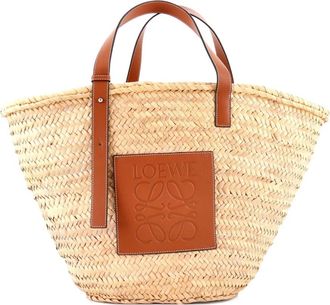 Loewe Borsa a secchiello grande in rafia - Marrone