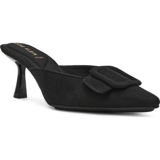 Anne Klein Cassia Kitten Heel Mule in Black Microsuede at Nordstrom, Size 7.5