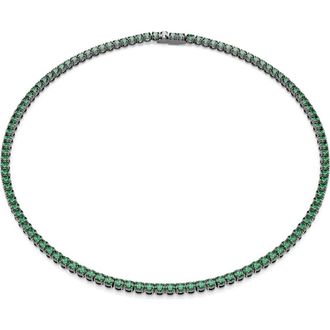 Swarovski Matrix Tennis Necklace in Green at Nordstrom, Size Medium