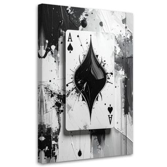 Feeby Impresi&oacute;n De Imagen, Cartas As De Picas Apuestas Blanco Y Negro Abstracto, 80x120