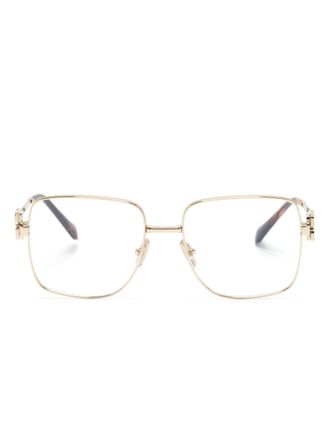Miu Miu Eyewear logo-lettering square-frame glasses - Gold