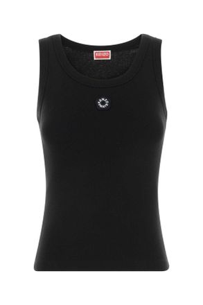 Kenzo Black Stretch Cotton Tank Top