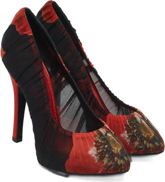 Dolce & Gabbana Pumps a fiori 125mm - Nero