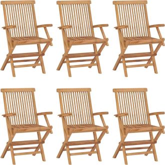 vidaXL Vidaxl - Sillas De Jard&iacute;n Plegables 6 Unidades Madera Maciza De Teca