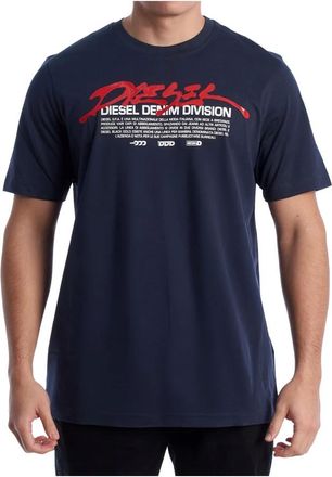 Diesel Tops, Heren, Blauw, XL, Denim, Denim Division T-Shirt