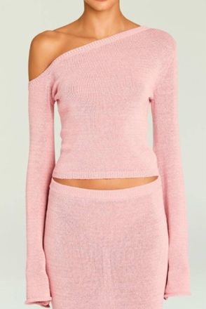 SER.O.YA Alivia Knit Long Sleeve Top In Coral Blush