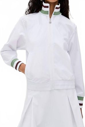 Veronica Beard Track Long Sleeve Jacket In White