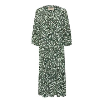 Cream CRTiah Flounce Jurk - Dames - Jurken - Groen - Maat: XS Viscose