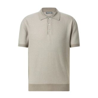 Canali Polo Shirts, male, Beige, Size: 2XL Polo Shirt