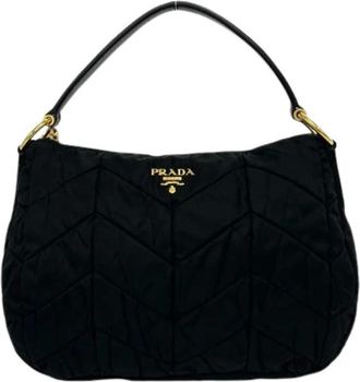 Prada Borsa a spalla Pre-owned in Nylon e Pelle Verniciata - - Pre-owned - Donna - Nero - ONE SIZE