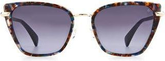 Rag & Bone 56mm Gradient Cat Eye Sunglasses in Blue Havana /Grey Shaded at Nordstrom Rack