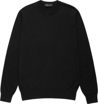 Brooks Brothers Mak&ograve; Katoenen Trui - Heren - Ronde hals truien - Zwart - 2XL - Katoen - Truien & Vesten