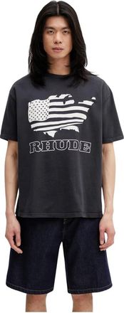 Rhude Banner Tee - Heren - T-shirts - Zwart - XL - Katoen - Tops