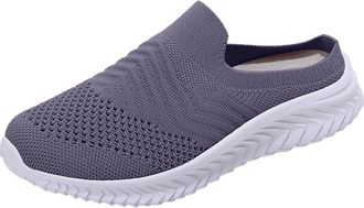 Generic Womens Arch Support Running Trainers Ladies Wide Fit Lightweight Shoes Womens Shoes Solid Color Casual Mesh Hollow Breathable Fashion Flat No Heel Spo