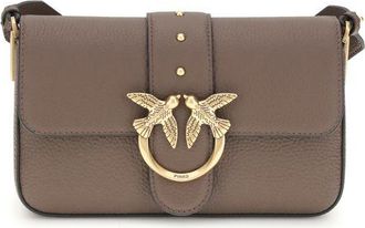 Pinko Brown Calf Leather Bos Taurus Shoulder Womens Bag