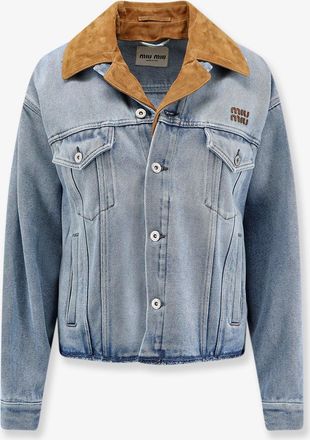 Miu Miu Giubbino Denim con dettaglio in suede - MIU MIU - gender_Woman