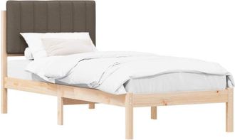 vidaXL Bed Frame with Upholstered Headboard Taupe 75 x 190 cm vidaXL