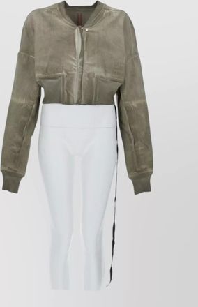 Rick Owens denim cropped bomber jacket