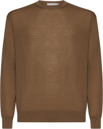 D4.0 Wollen trui met ronde hals - Heren - Ronde hals truien - Bruin - M - Wol - Truien & Vesten
