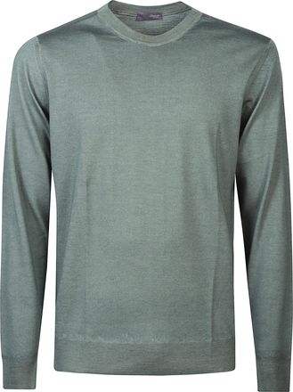 Drumohr Green Virgin Wool Knit Sweater