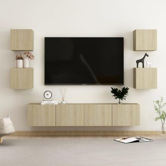 vidaXL Vidaxl - Juego De Muebles De Sal&oacute;n 6 Piezas Roble Sonoma