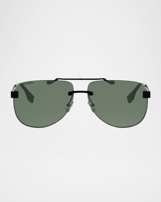 Fendi Men & apos;s Fendi Sky Polarized-Lens Metal Aviator Sunglasses