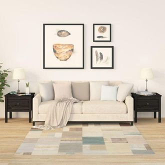 vidaXL Vidaxl - Tavolini 2 pz Neri 50x50x49 cm in Legno Massello di Pino