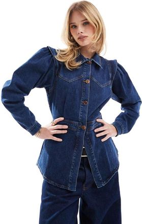 Scalpers Candy - Camicia in denim blu indaco