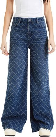 Tractr Spark & Stitch Wide Leg Jeans In Denim