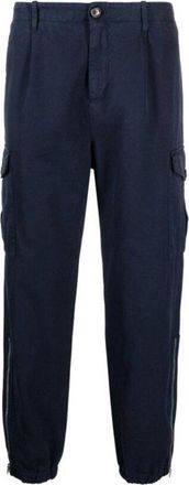 Brunello Cucinelli Navy Cargo Pants With Cuffs, Brand Size 46 (US Size 30)