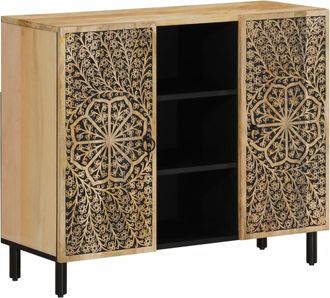 vidaXL Armario Auxiliar Madera Maciza De Mango 90x33x75 Cm Vidaxl