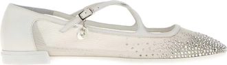Jimmy Choo London Womens White Mesh Eleri Ballerinas Textile - Size EU 36