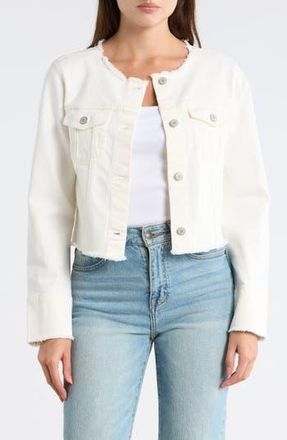 Lucky Brand Collarless Crop Denim Trucker Jacket in White Lies Wash at Nordstrom Rack, Size Xx-Large