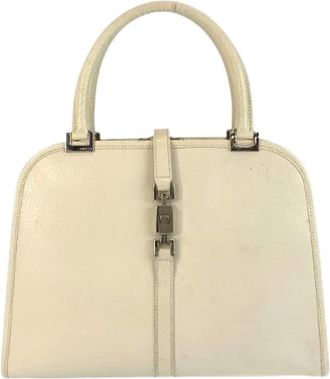 Gucci Pre-owned Handbags, female, White, Size: ONE SIZE Pre-owned Jackie Leather Handbag White