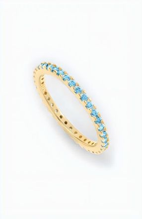 Mint & Lily March Birthstone Eternity Stacking Ring in 18K Gold Over Sterling Silver at Nordstrom, Size 5