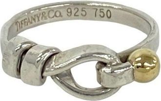 Tiffany & Co. Gold Silver Yellow Gold (18K) Silver 925 Band Ring (Pre-Owned)