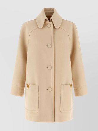 Valentino Garavani wool drap coat decorative buttons