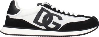 Dolce & Gabbana Herrens Sneakers Stoff Wei&szlig;/Schwarz