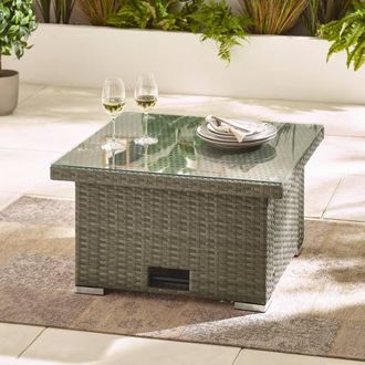 Furniturebox Orlando Rattan Rising Garden Coffee Dining Table in Grey