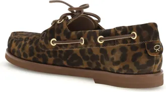 Gianvito Rossi Womens Loafers Leopard-Print Brown