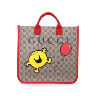 Gucci GG Supreme girls shopping bag Beige Polyurethane Tote