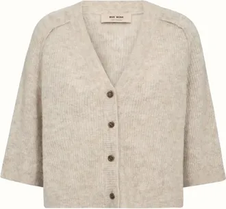 Mos Mosh MOS Mosh, Truien & Vesten, Dames, Grijs, XS, Wol, MMThora V-neck Knit Cardigan